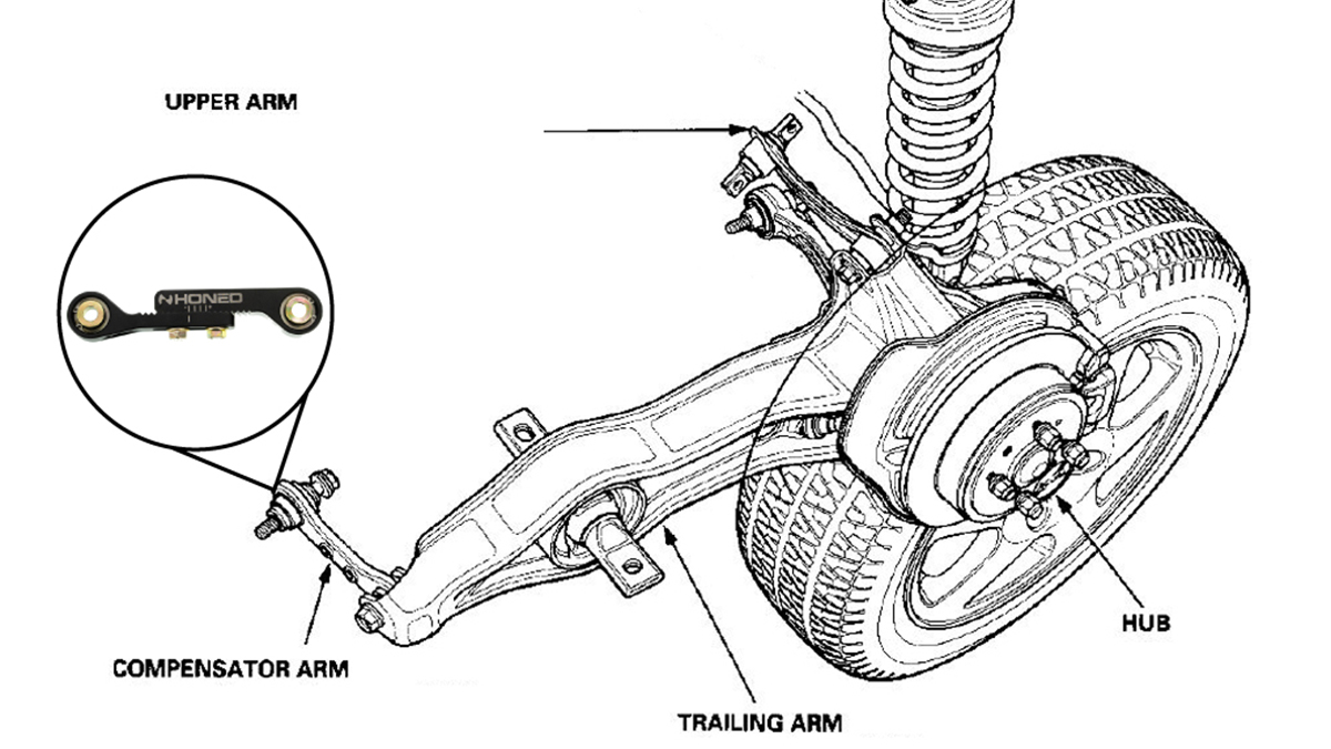 Honda trailing arm rear suspension design