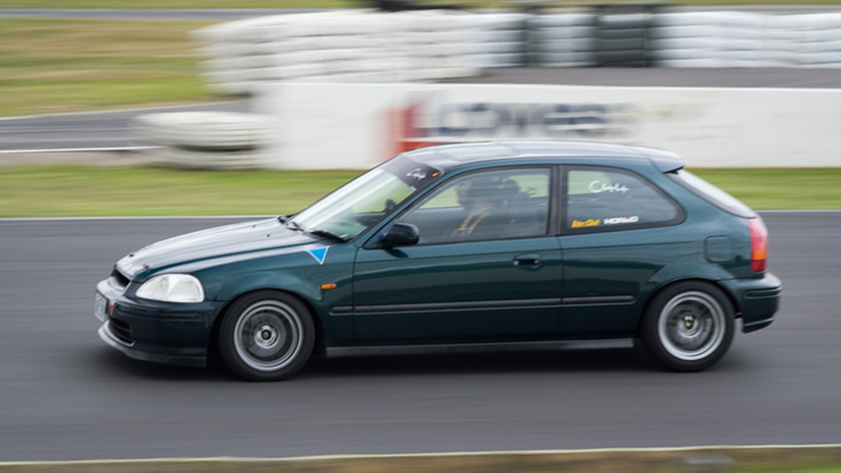 Honda EK Civic on track at Winton